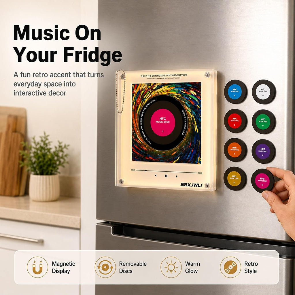 Magnetic Jukebox Fridge Music Magnet Player Record for Refrigerator Magnets Mini Vinyl Box