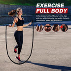 Adjustable weight jump rope for cardio & strength training