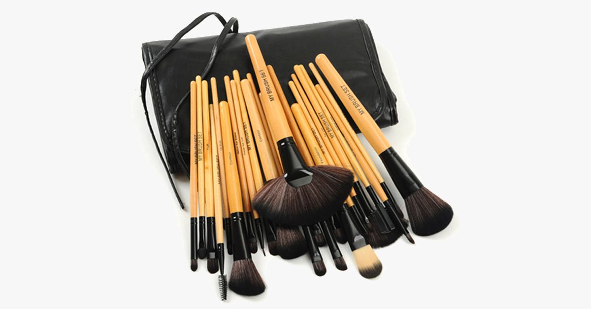 Deluxe Brush Set 24-Piece with Wooden Handle