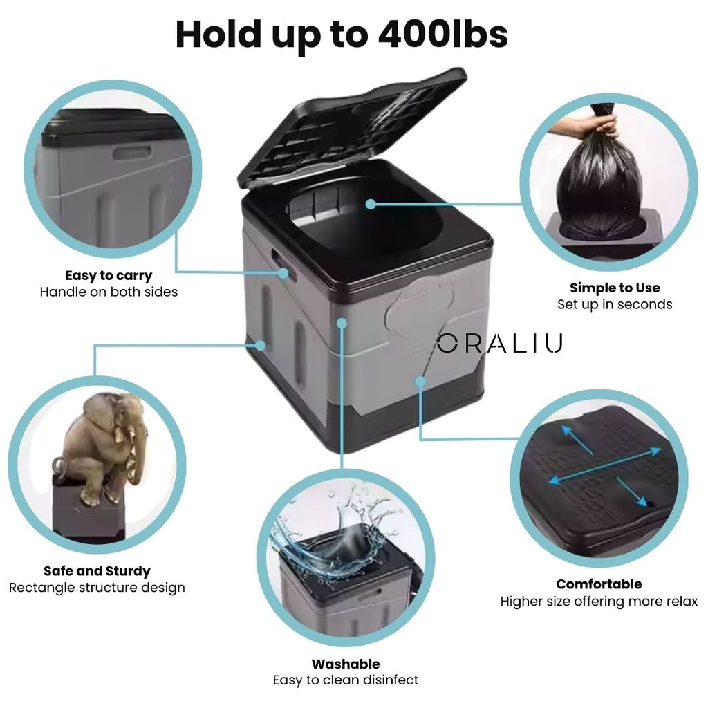 Portable Folding Toilet – Ideal for Camping, Festivals & Travel