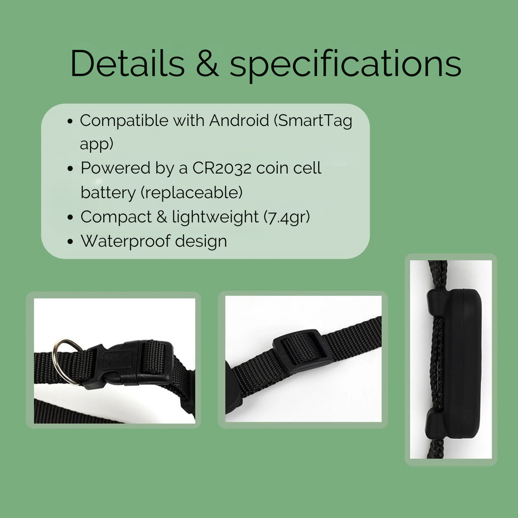 AnimalTracker Mini – Smart Dog and Cat Bluetooth Collar Tracker