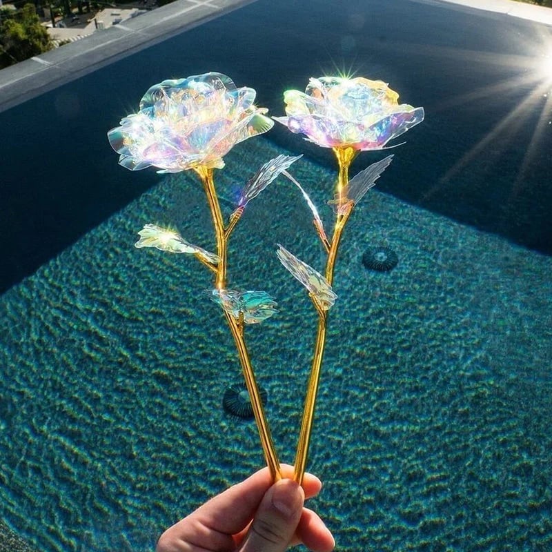 For the Gift to Your Loved Ones - Colorful Glass Rose