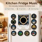 2027 New Magnetic Fridge Record Player, Christmas Magnetic Fridge Vinyl Music Box with 9 NFC Discs