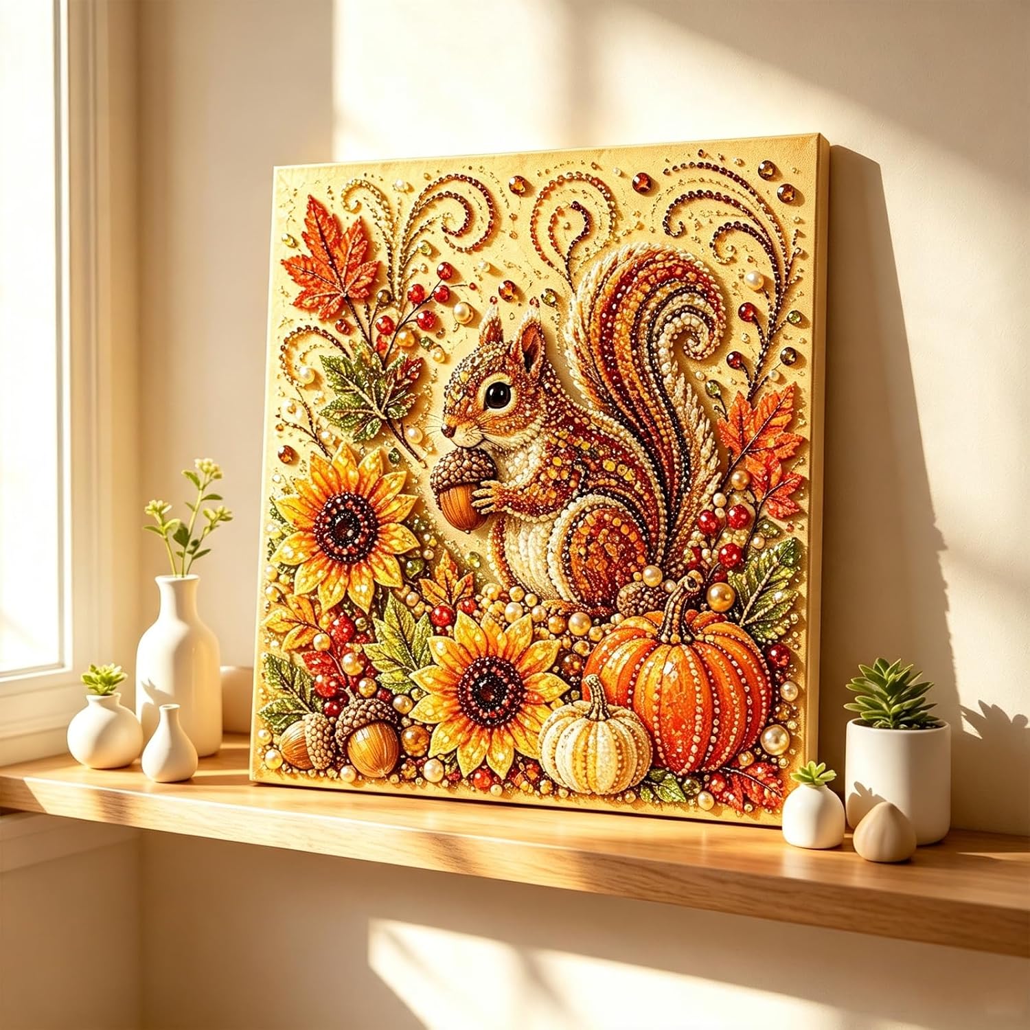 Autumn Pearl Painting Kit, Cute Pearl Painting Crafts for Adults