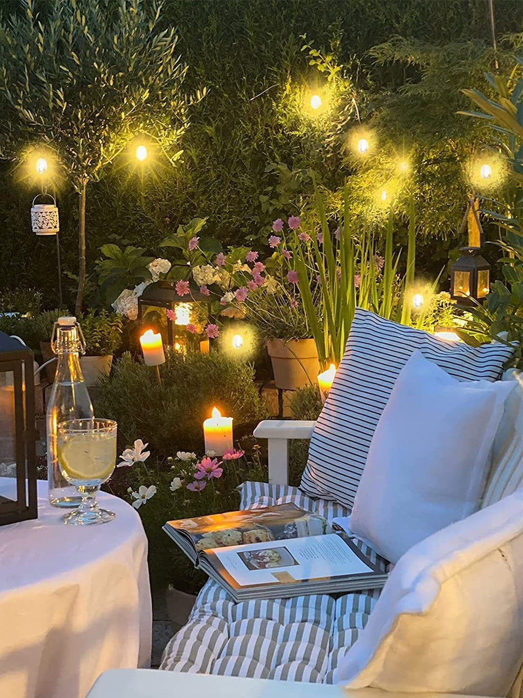 Festoon Lights Outdoor, 53FT/16M S14 Outdoor Garden LED String Lights, IP65 Waterproof Outdoor String Lights Main Power 2700K 15+1(Replacement) Bulbs for Outdoor Patio Terrace Yard Wedding Party
