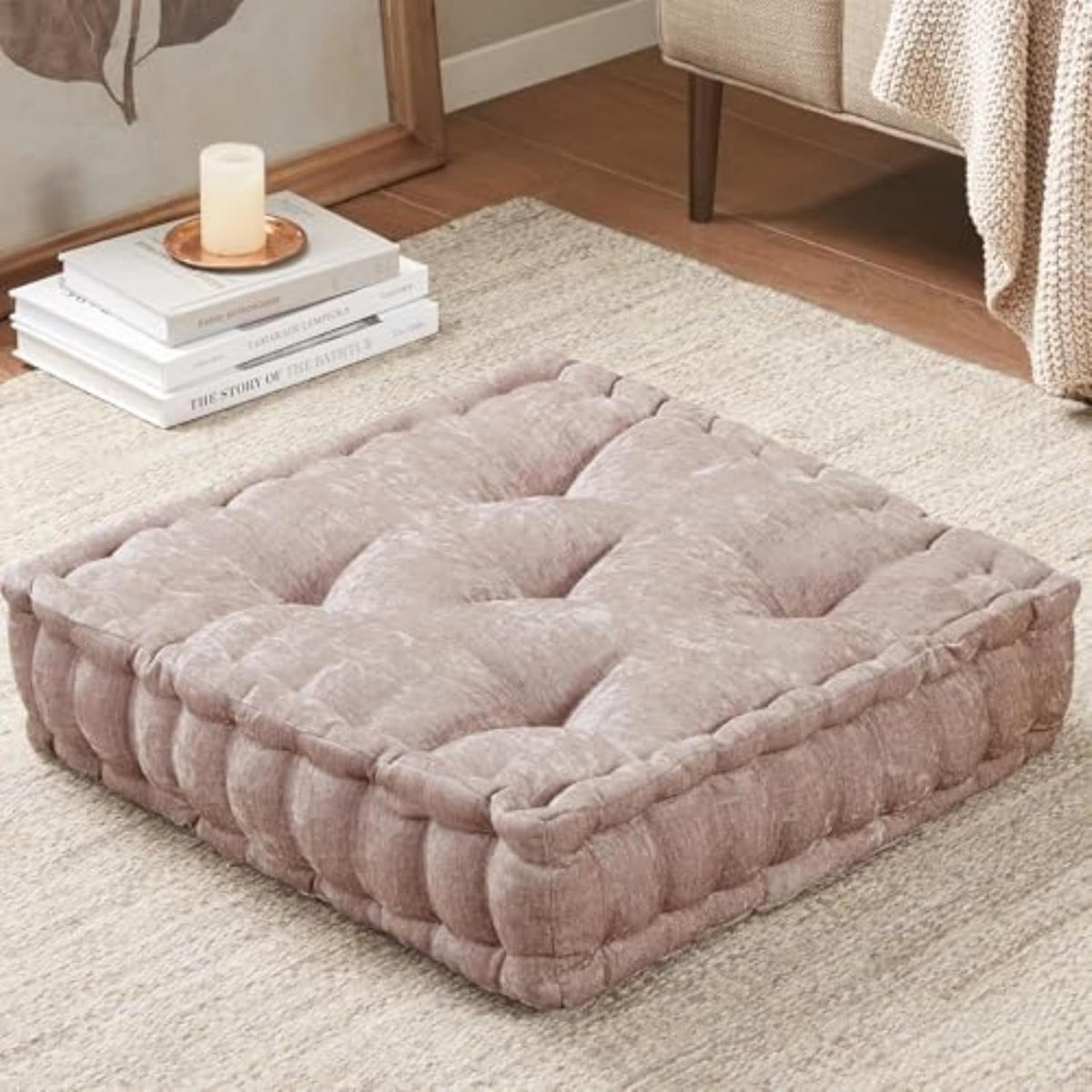 ZenComfort - Luxe Chenille Meditatiekussen voor de Vloer