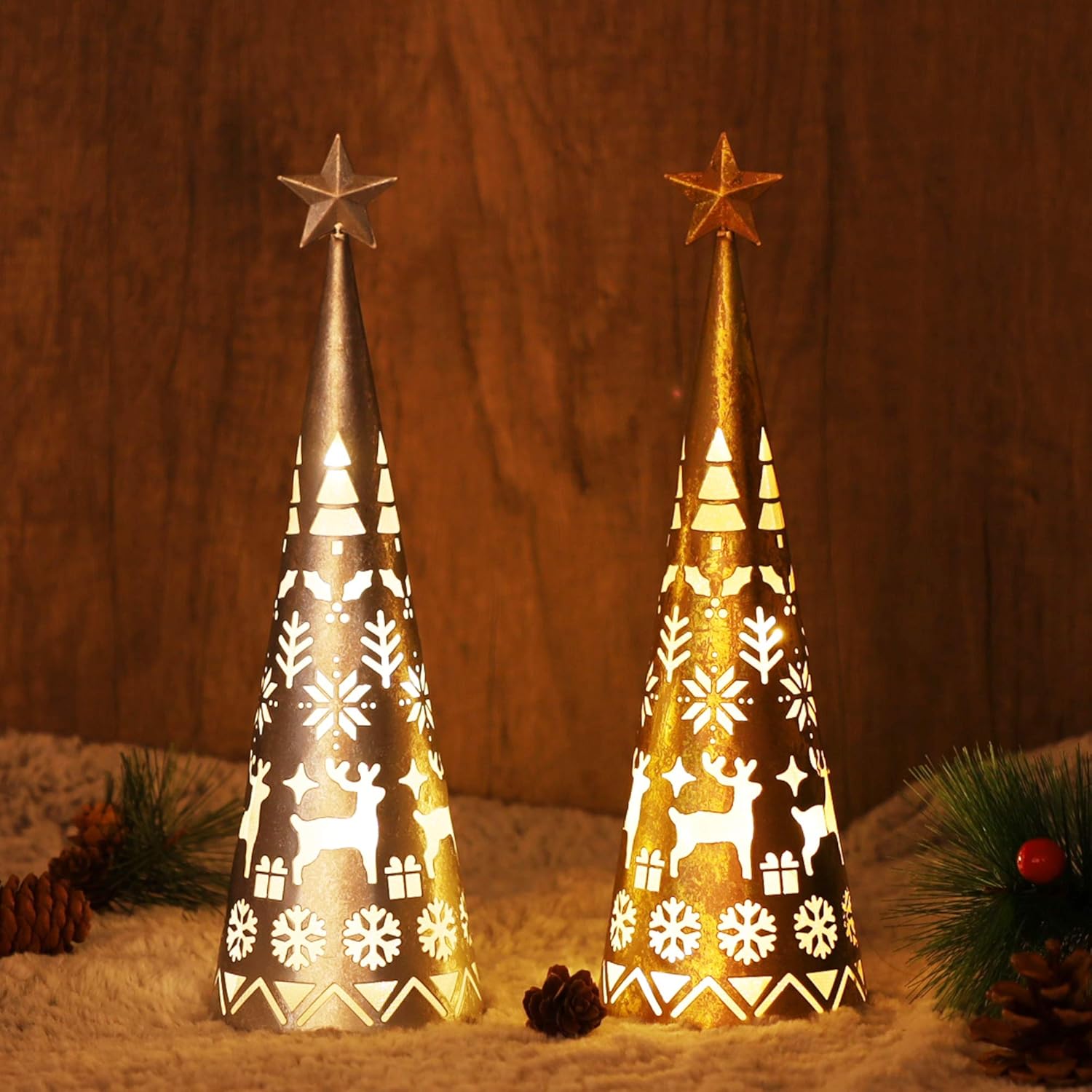 LED Cone Table Decoration Set (2 Pieces) - ShimmerCone