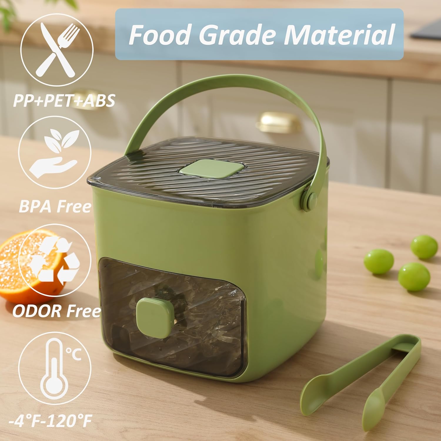 Ice cube tray with lid and waste, ice tray for freezer, flexible ice cube trays