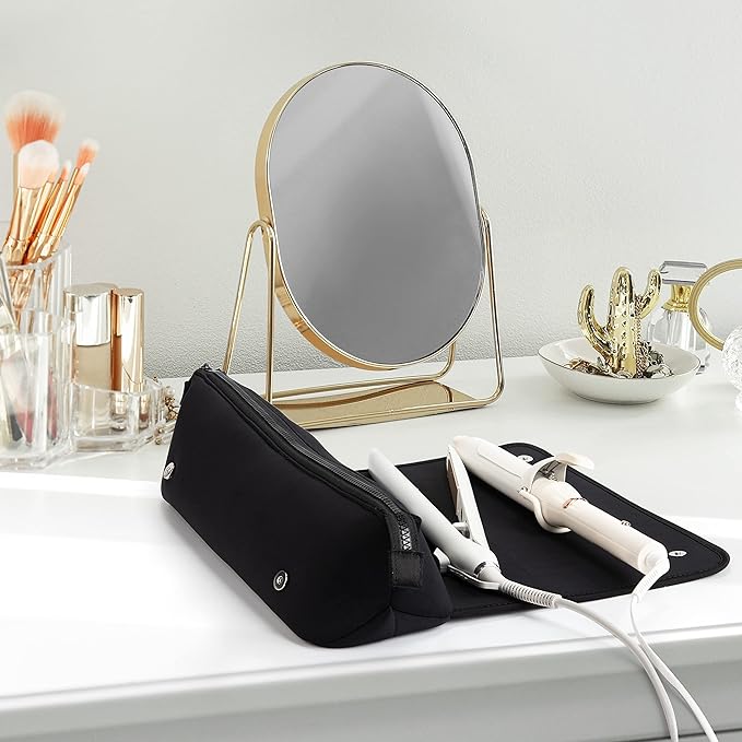 2-in-1 hair tool travel bag & heat-resistant mat