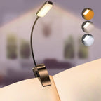 Buy 9 LED USB rechargeable reading lamp for reading in bed - eye-friendly, stepless dimmable | Small lightweight clip-on reading lamp