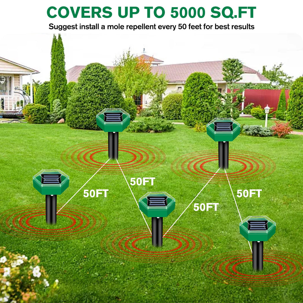 Ultrasonic Mole Repellent 4 Pack