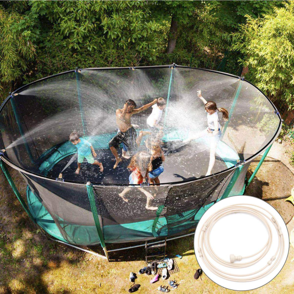 Spray irrigation system – Water hose with spray nozzles for refreshing cooling in the garden