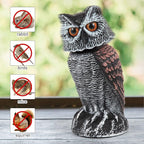 Realistic 2-Pack Owl Decoy with Rotating Head – Outdoor Bird & Pest Repellent