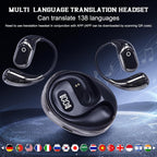 AI Smart Translator Earbuds with Bluetooth 5.3, Open-Ear Language Translation Headphones for Travel, Business, and Sports
