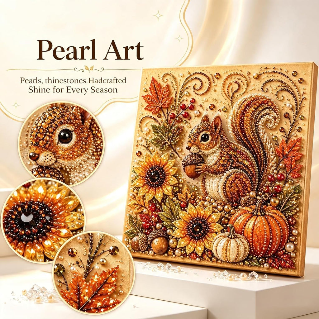 Autumn Pearl Painting Kit, Cute Pearl Painting Crafts for Adults