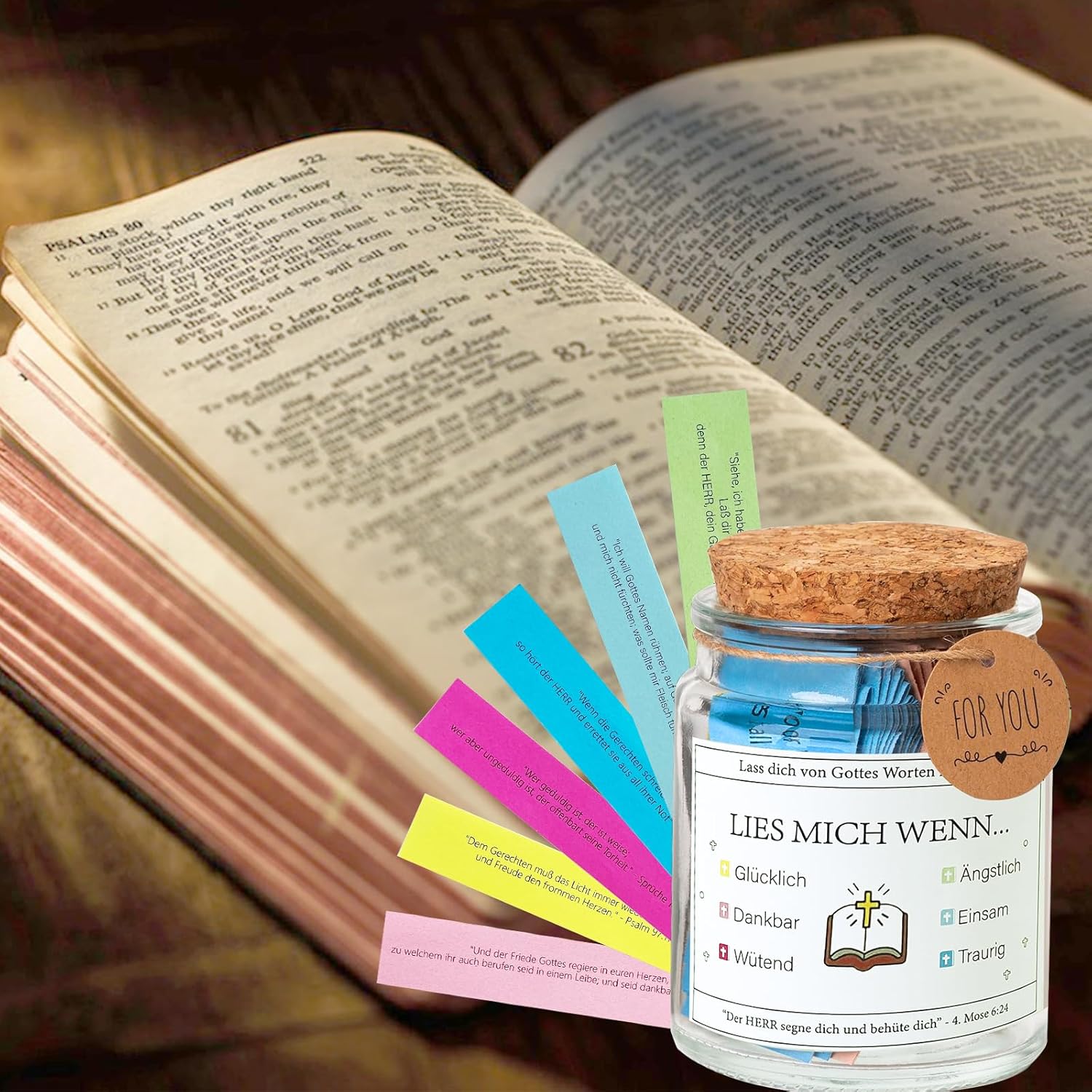 Handmade 90 Days Bible Verse Glass