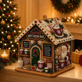 3D Christmas House Diamond Painting Kit for Adults, Wooden Pearl Art Craft