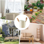 Decorative plant pots with leather handles – flower pots for home and garden