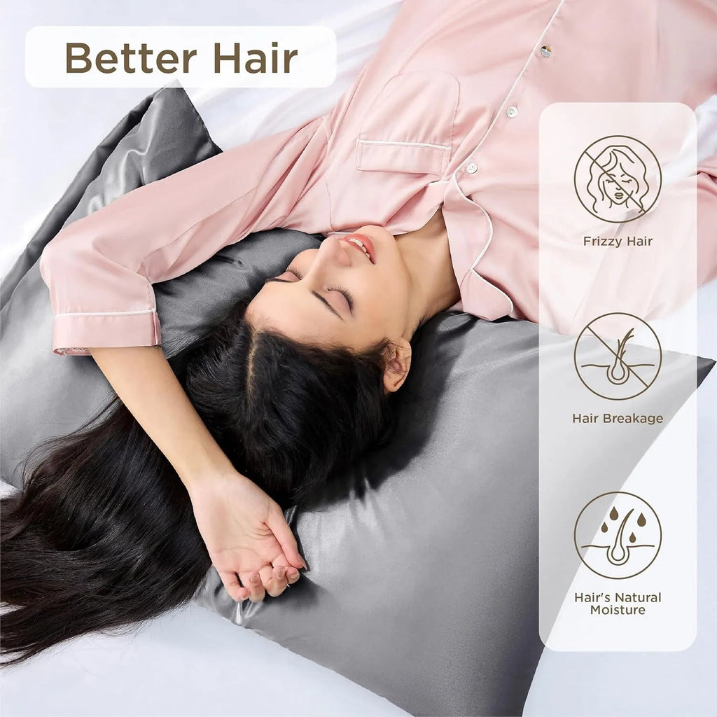 Silk Pillow Case (2 Pack) | Hypoallergenic, Anti-Aging & Ideal for Hair and Skin Care