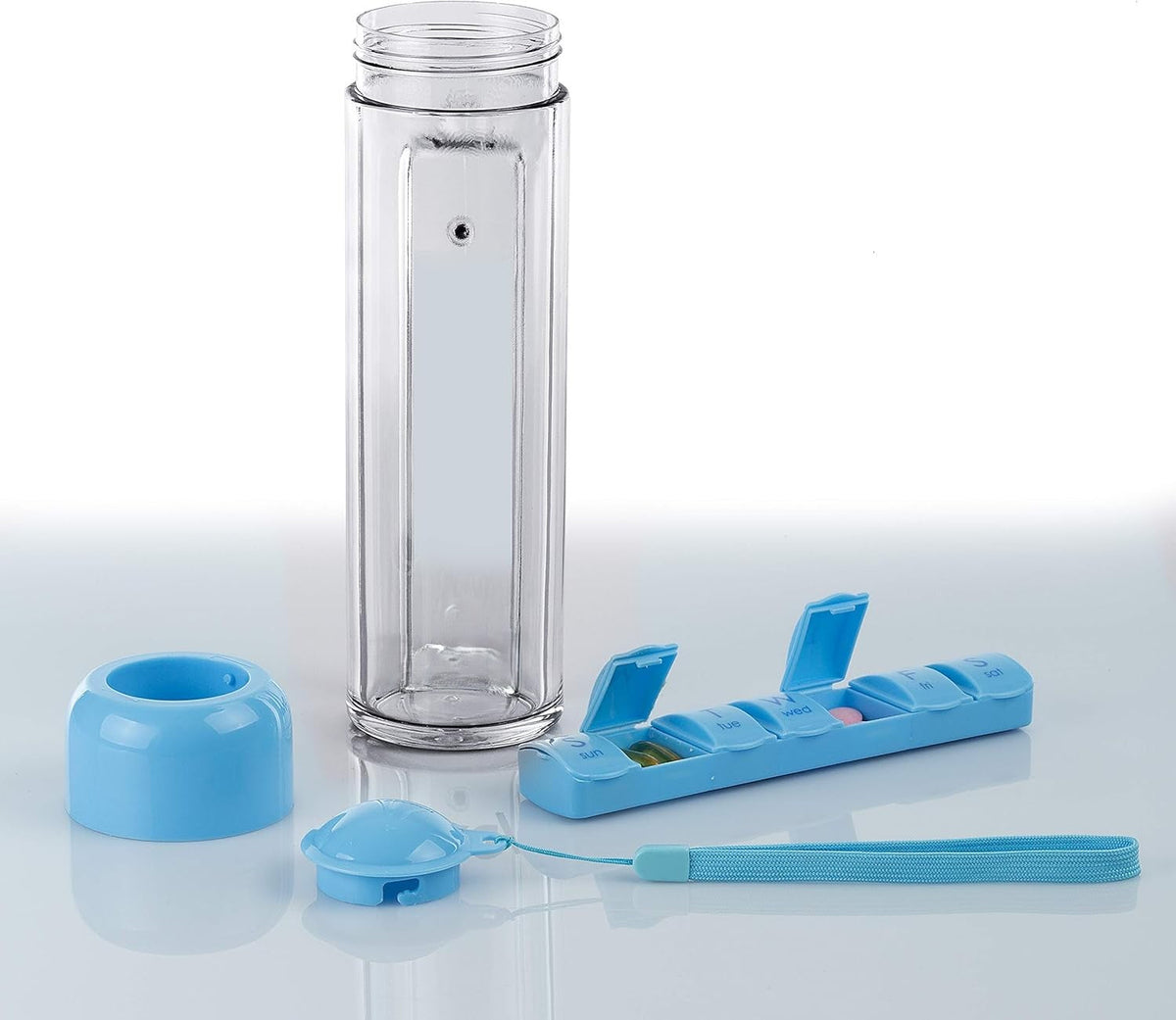 Weekly Pill Organizer Travel Water Bottle