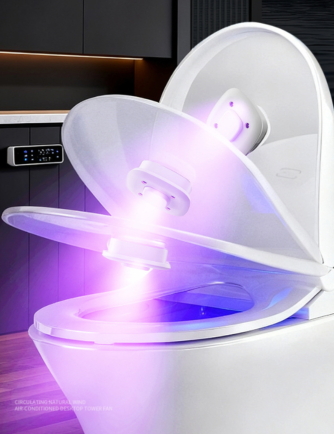 Rechargeable Attachable Ultraviolet LED Disinfection Lamp, with Auto-On/Off Design, for Home, Toilet & More