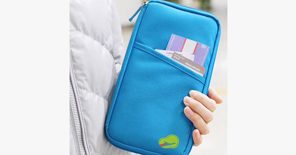 Travel wallet with zipper - Classic design - Multicolor - Separate compartments for business cards