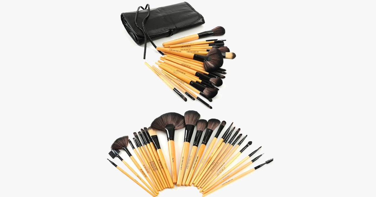 Deluxe Brush Set 24-Piece with Wooden Handle