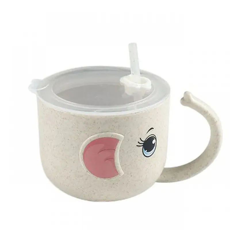 Children's drinking cup with straw