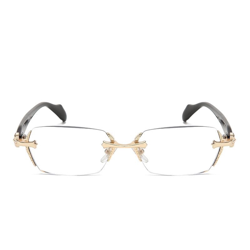 Anti-Blue Light Presbyopia Glasses Hd Rimless Glasses