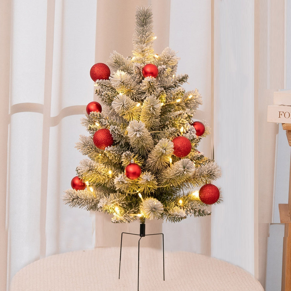 Christmas urn decoration with LED lights | Realistic pine branches & berries | Indoor and outdoor