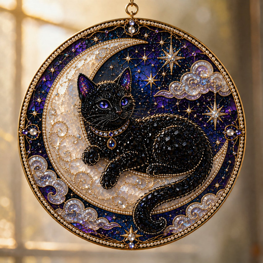 DIY Celestial Black Cat Window Hanging Kit