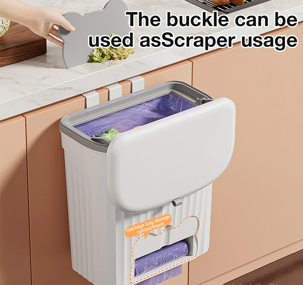EcoBin Kitchen & Bathroom Wall Trash Can – 8.5L / 12L with Lid