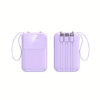 10000mAh Portable Power Bank with Fast Charging and Built-in Cables – Compact Phone Charger with LED display