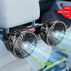 Double Fan AirTrek Duo | 360° rotatable | Ultra-quiet & Compact | USB Car Fan with 5 Blades