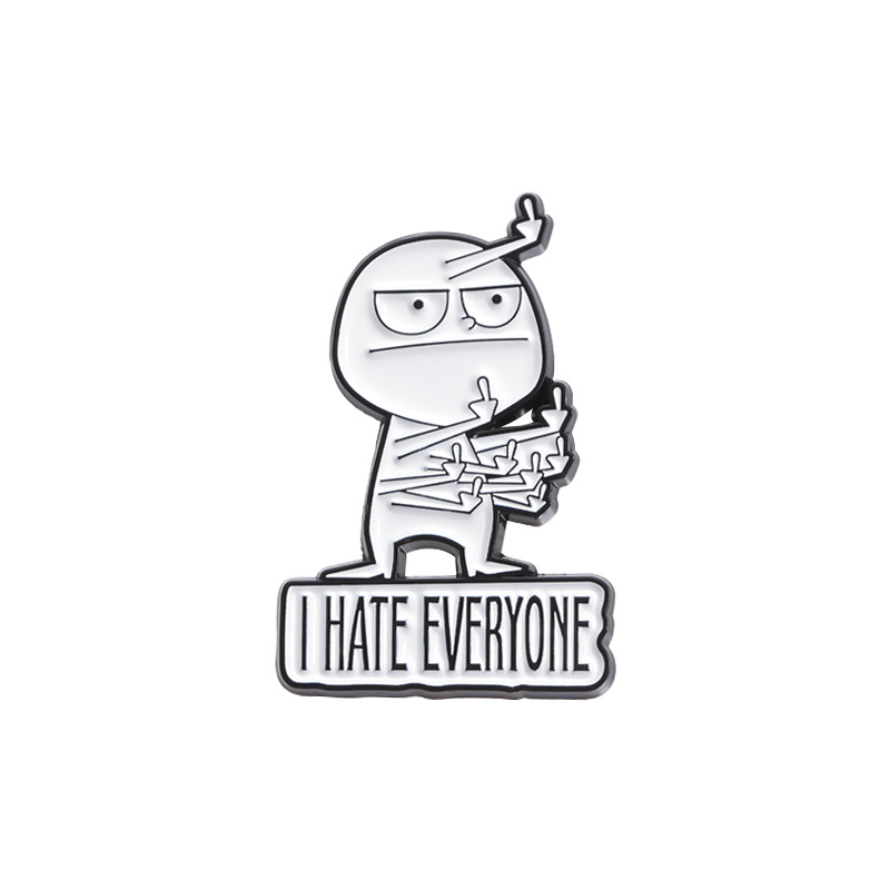I HATE ALL funny brooch