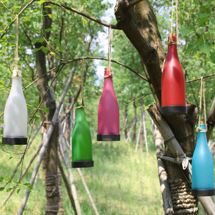 5 Piece Solar Wine Bottle Light Outdoor Decoration Plastic LED Hanging Light