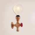 Metallic Pipe Wall Light Industrial 1 Bulb Farmhouse Wall Lamp with Raw Valve in White/Red, 1/5-Pack