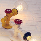 Metallic Pipe Wall Light Industrial 1 Bulb Farmhouse Wall Lamp with Raw Valve in White/Red, 1/5-Pack