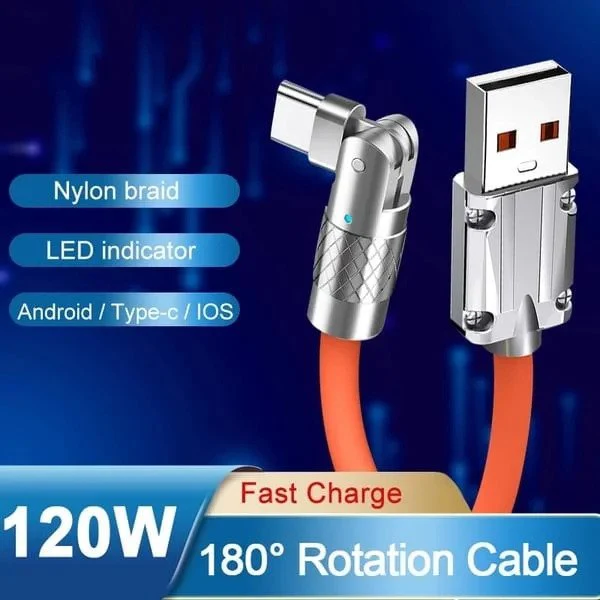 180 degree Rotating Fast Charge Cable