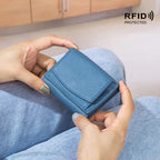 RFID Blocking Wallet | Compact Leather Card Holder | Slim Travel Accessory for Men & Women