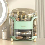 Luxury Transparent Makeup Organizer with Sliding Doors and Drawers