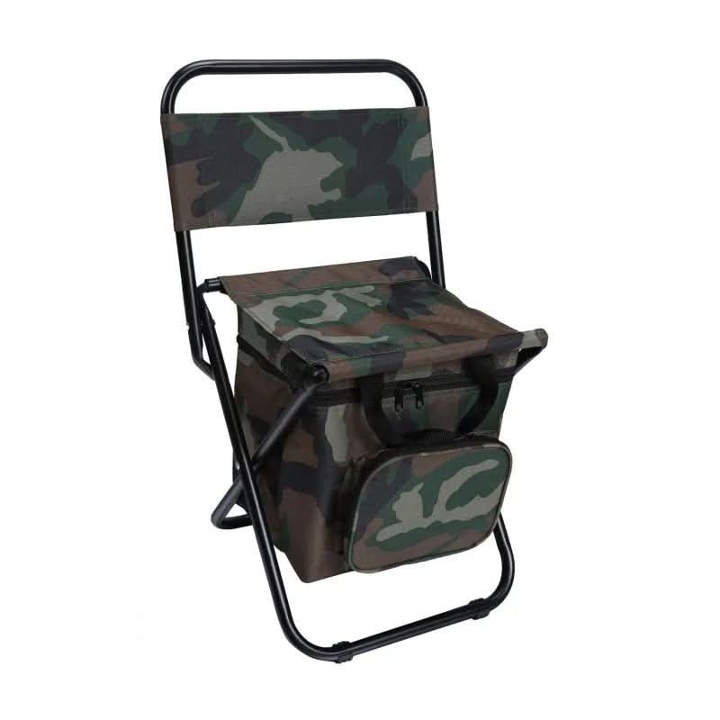 Folding chair with backrest & integrated cool bag