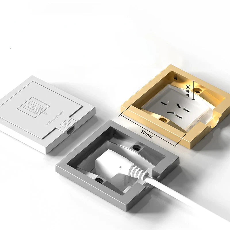 Five-Outlet Recessed Wall Socket Panel