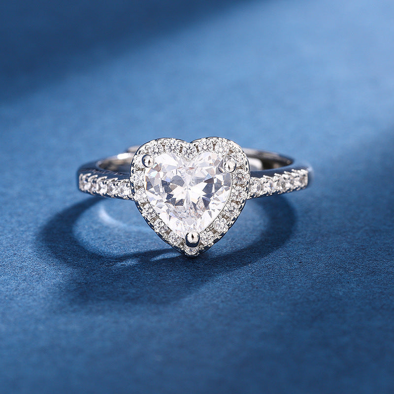 Diamond Love Peach Heart Ring