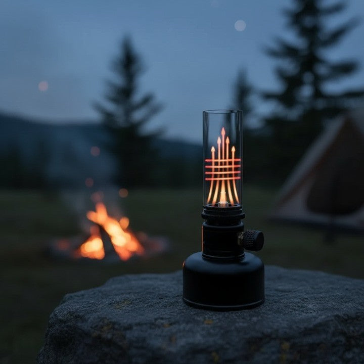 Mini Gas Flame Torch Table Lamp