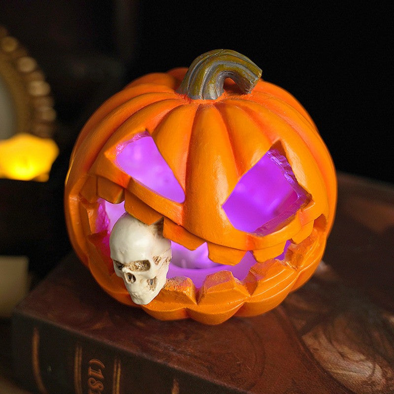 Spooky Realistic Jack O'Lantern Halloween Decoration | Skull Prop