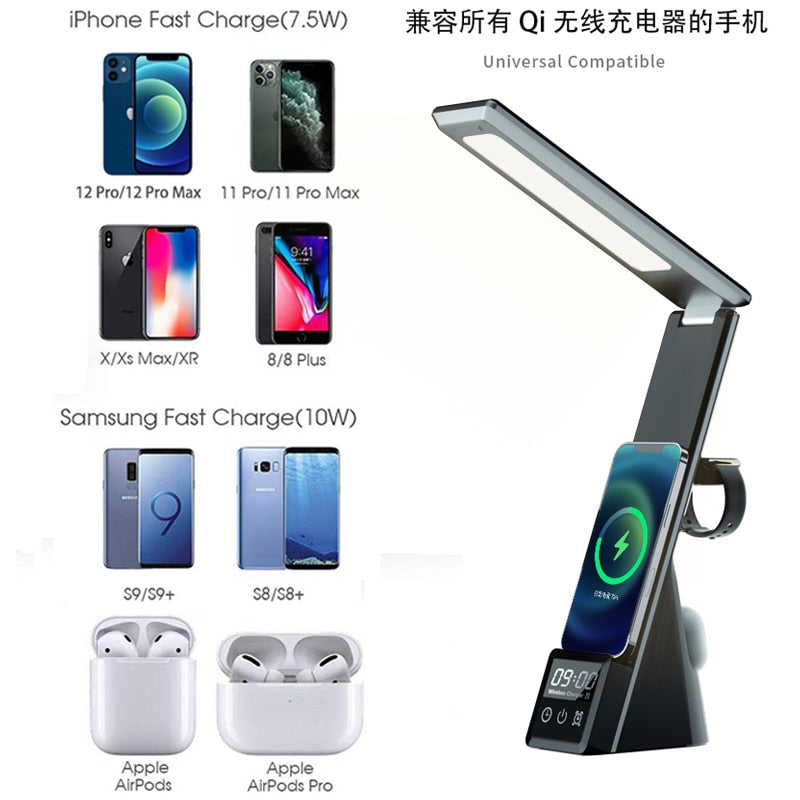 Desk lamp with wireless charger