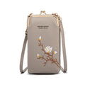 Embroidered women's crossbody wallet