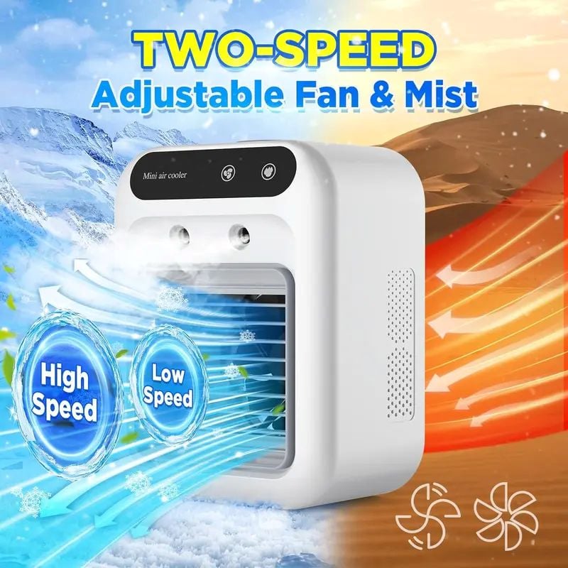 Portable 3-In-1 Cooling Fan with 2-Speed Mist