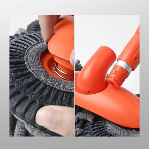 Retractable double-layer car wash brush